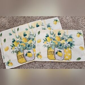 Lemon Themed Placemats Set Set Of 4